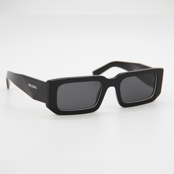 NEW PRADA PR06YS 09Q5S0 SQUARE BLACK PRADA SUNGLASSES PR06YSF 09Q-5S0  SPR 06Y - Picture 6 of 13